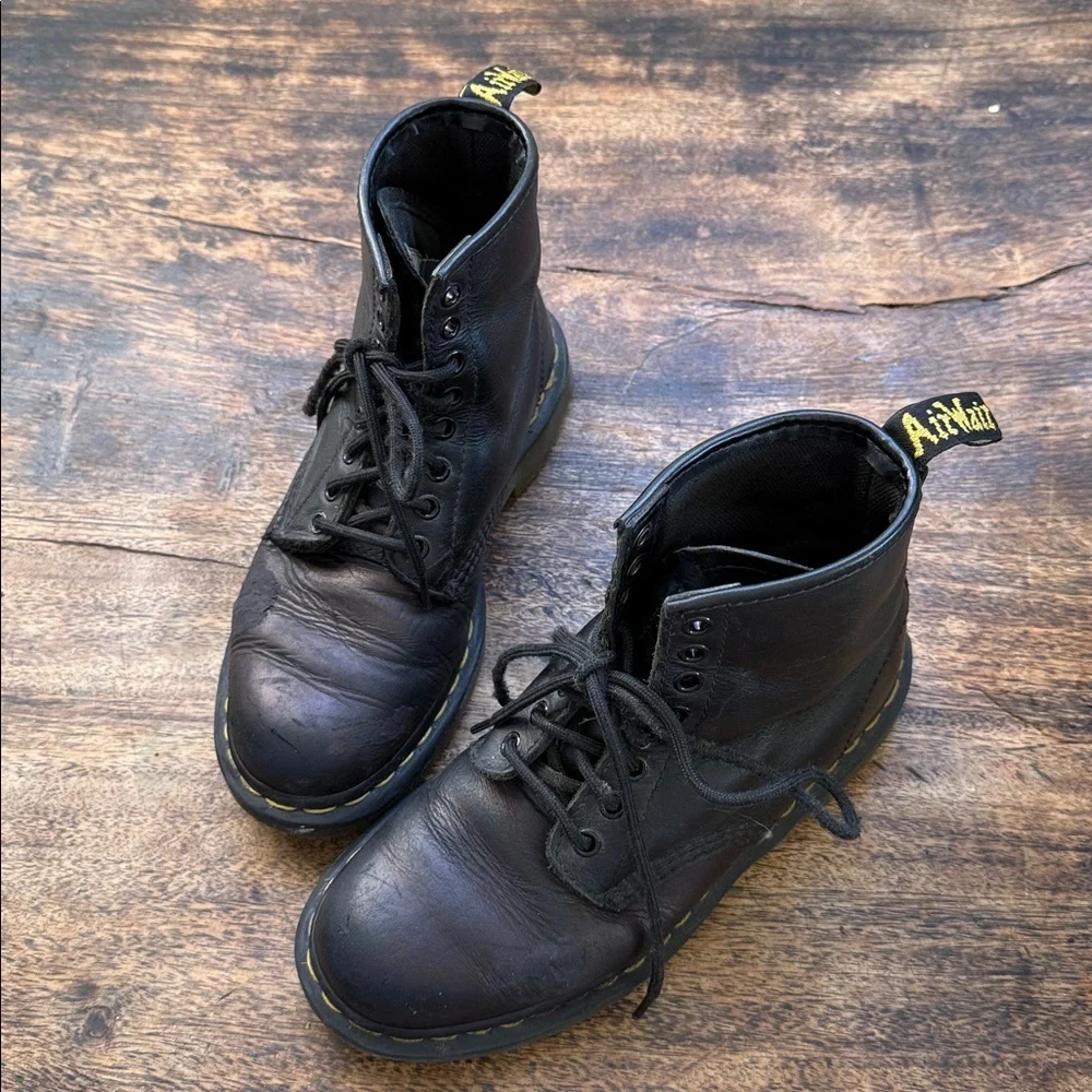 Dr. Martens Black Leather Combat Boots - Picture 9 of 12